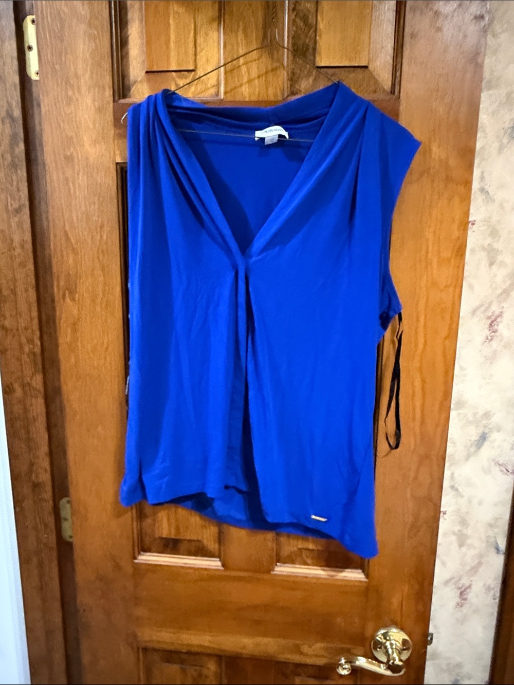 Calvin Klein Royal Blue Draped V-Neck Camisole